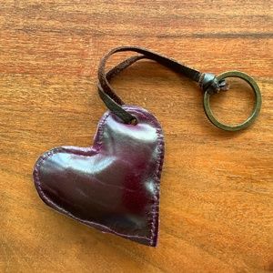 Leather heart purse charm / keychain